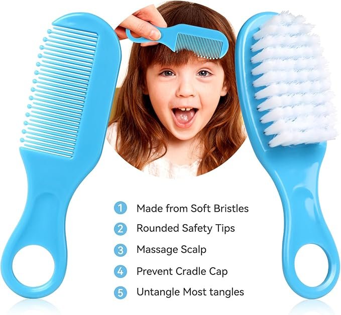 Baby Grooming Kit : Newborn Care Set with Brush, Comb, Nail Clipper & Nasal Aspirator - Image 2