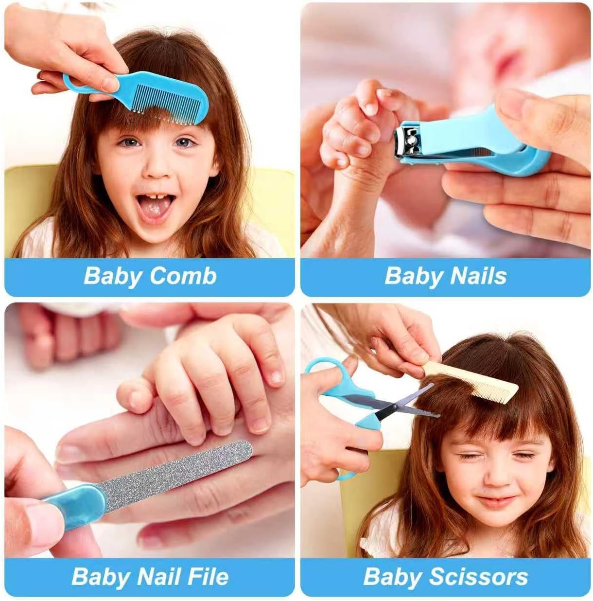 Baby Grooming Kit : Newborn Care Set with Brush, Comb, Nail Clipper & Nasal Aspirator - Image 4